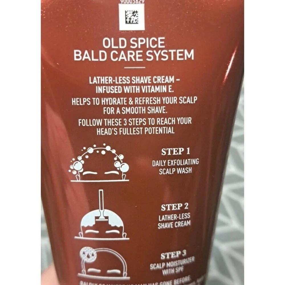 Old Spice Men's Bald Care System Lather-less Shave Cream with Vitamin E, 10.9 fl